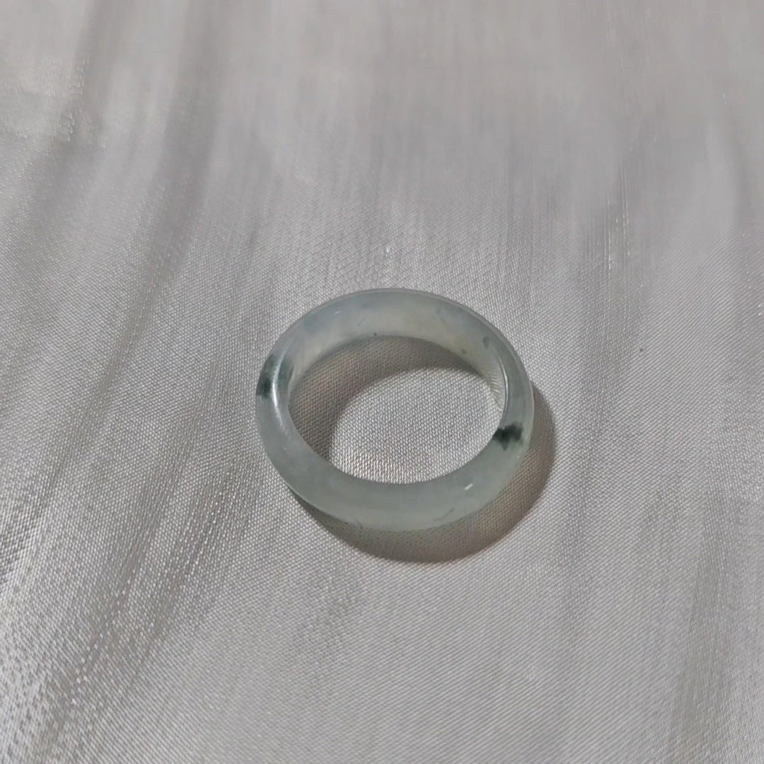 Yuan | Untreated Grade-A Jadeite Ring in Floral Green