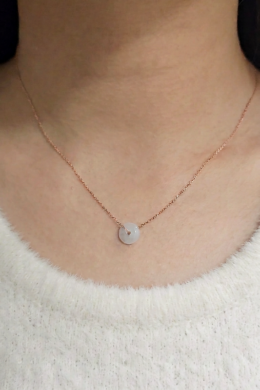 Guardian | Floating Safekeeping 'Ping An' Jadeite Necklace (9mm)