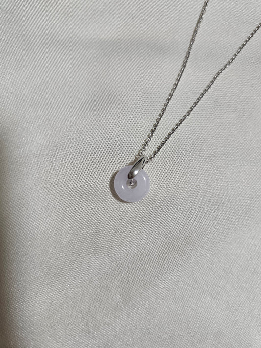 Guardian | Dainty Safekeeping 'Ping An' Jadeite Pendant in Light Lavender Purple (10mm)