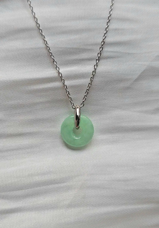 Guardian | Dainty Safekeeping 'Ping An' Jadeite Pendant in Pastel Green (10-11mm)