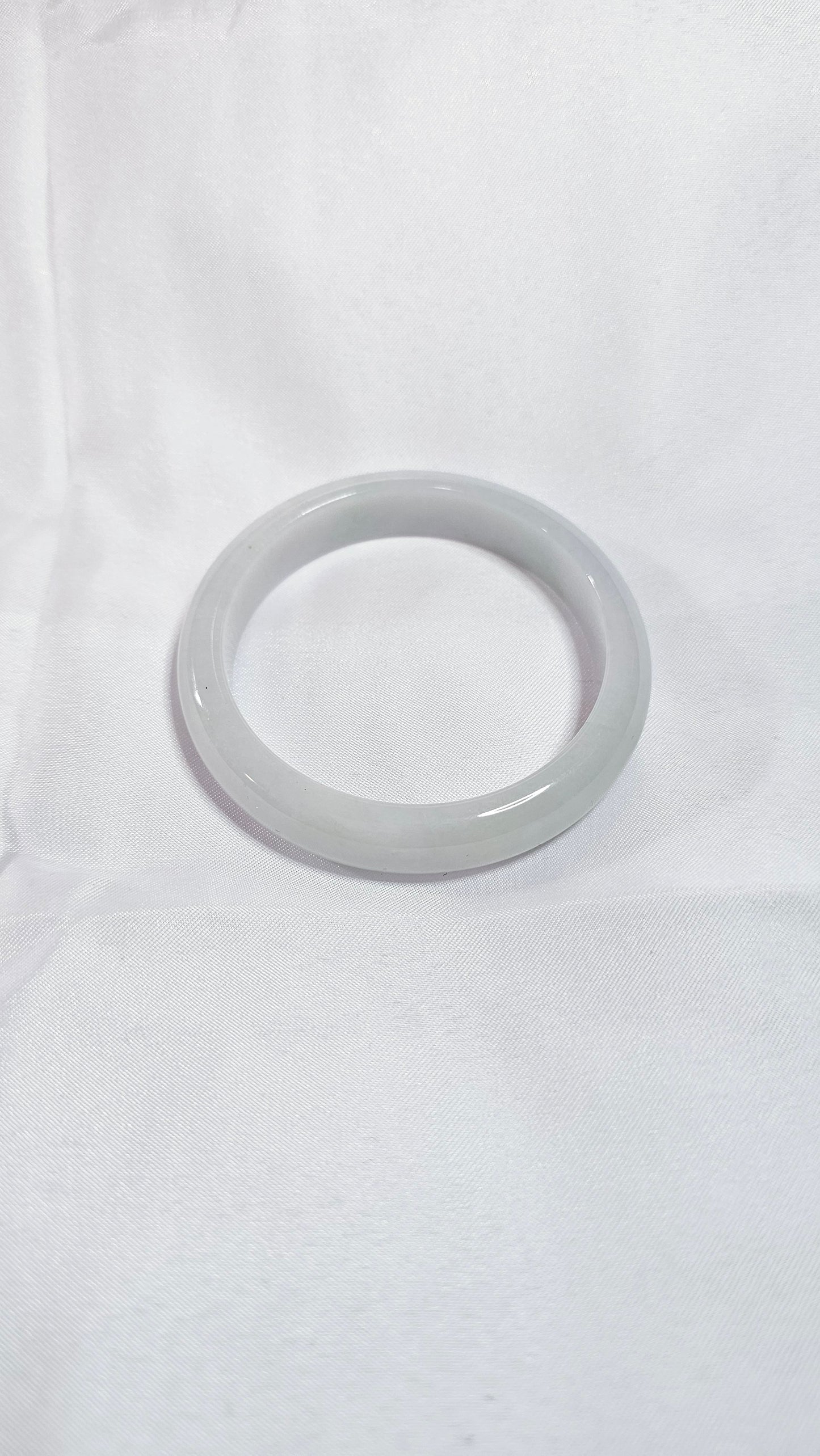GUARDIAN | JAYDE Natural Grade-A Jadeite Bangle in Dreamy White (57.1mm Half Round)