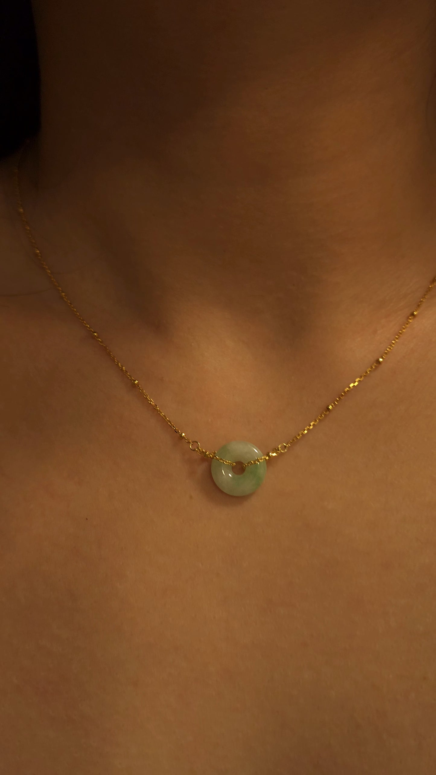 Guardian | Lian Safekeeping 'Ping An' Jadeite Pendant in Pastel Green (13mm)
