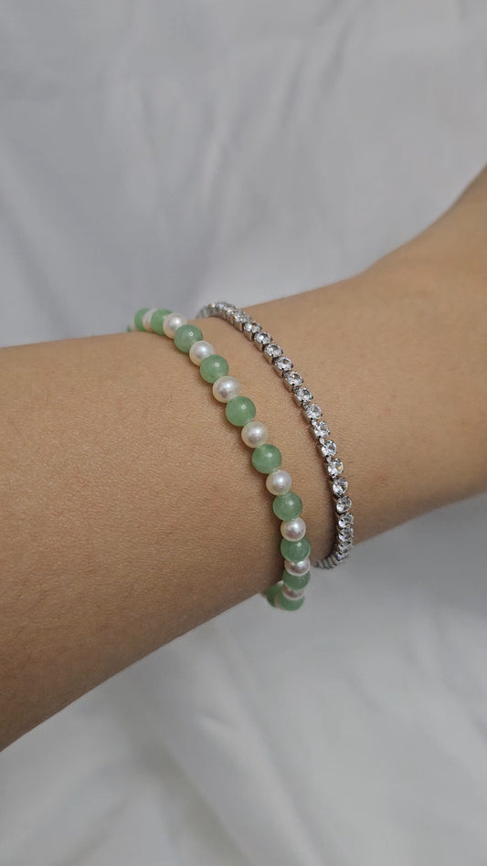 Yuan | Jadeite Bead Bracelet in Apple Green (4-5mm)
