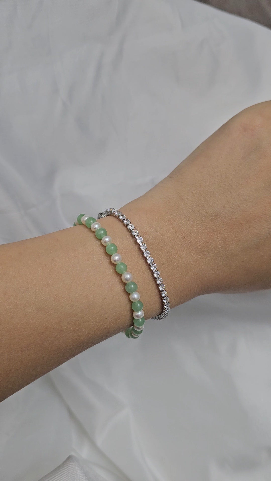 Yuan | Jadeite Bead Bracelet in Apple Green (4-5mm)
