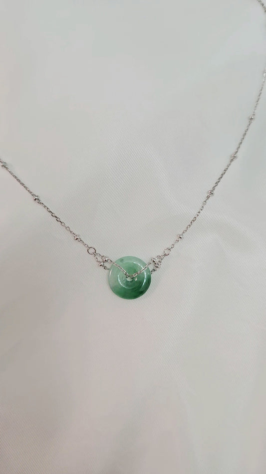 Guardian | Liàn Safekeeping 'Ping An' Jadeite Pendant in Deep Green (13mm)