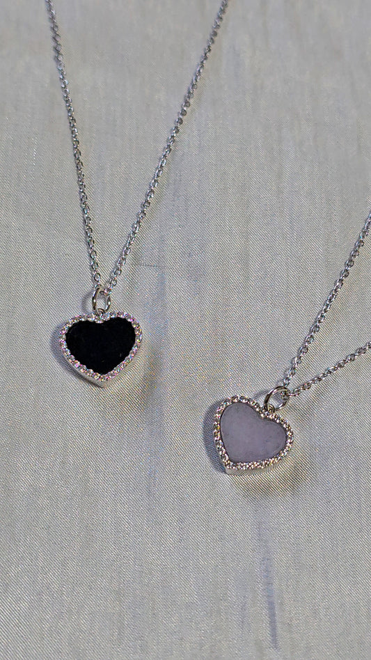 Guardian | Love Heart Jadeite Necklace in Light Lavender Purple