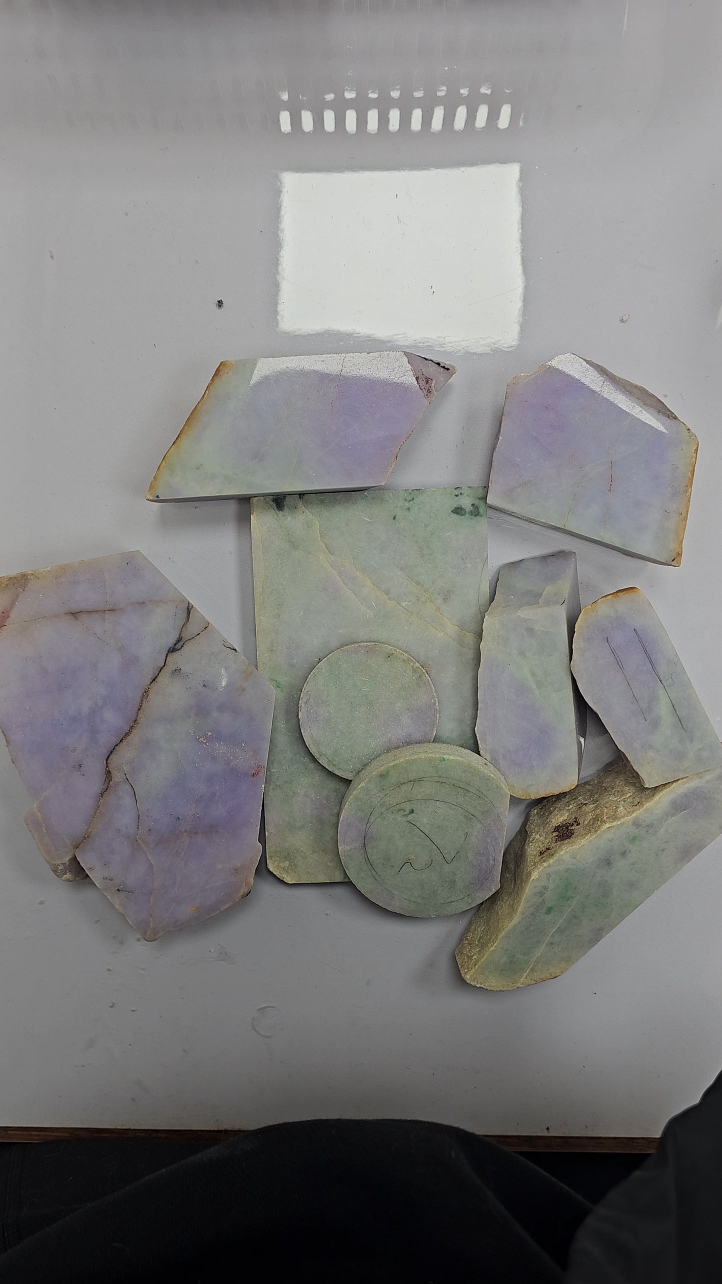 Nature | Serendipity Four Leaf Clover Jadeite Pendant in Lavender Purple and Pastel Green