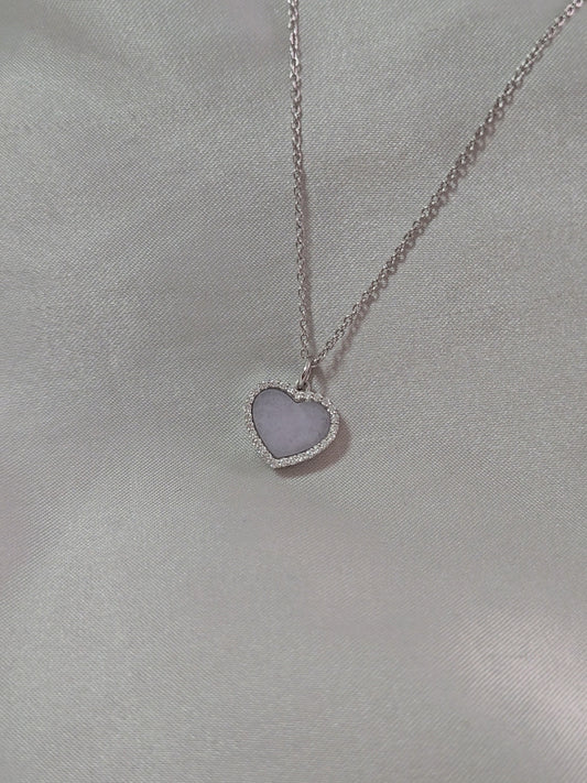 Guardian | Love Heart Jadeite Necklace in Light Lavender Purple