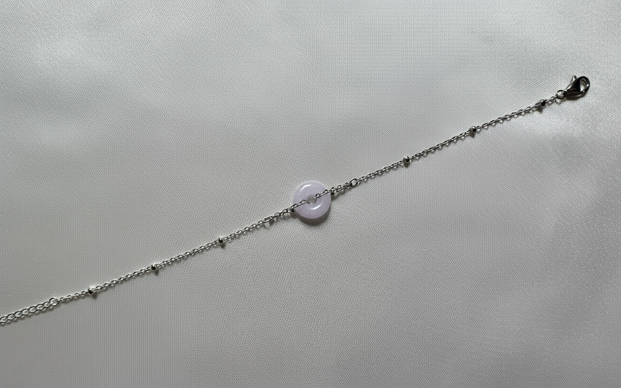 Guardian | Dainty Safekeeping 'Ping An' Jadeite Bracelet in Light Purple