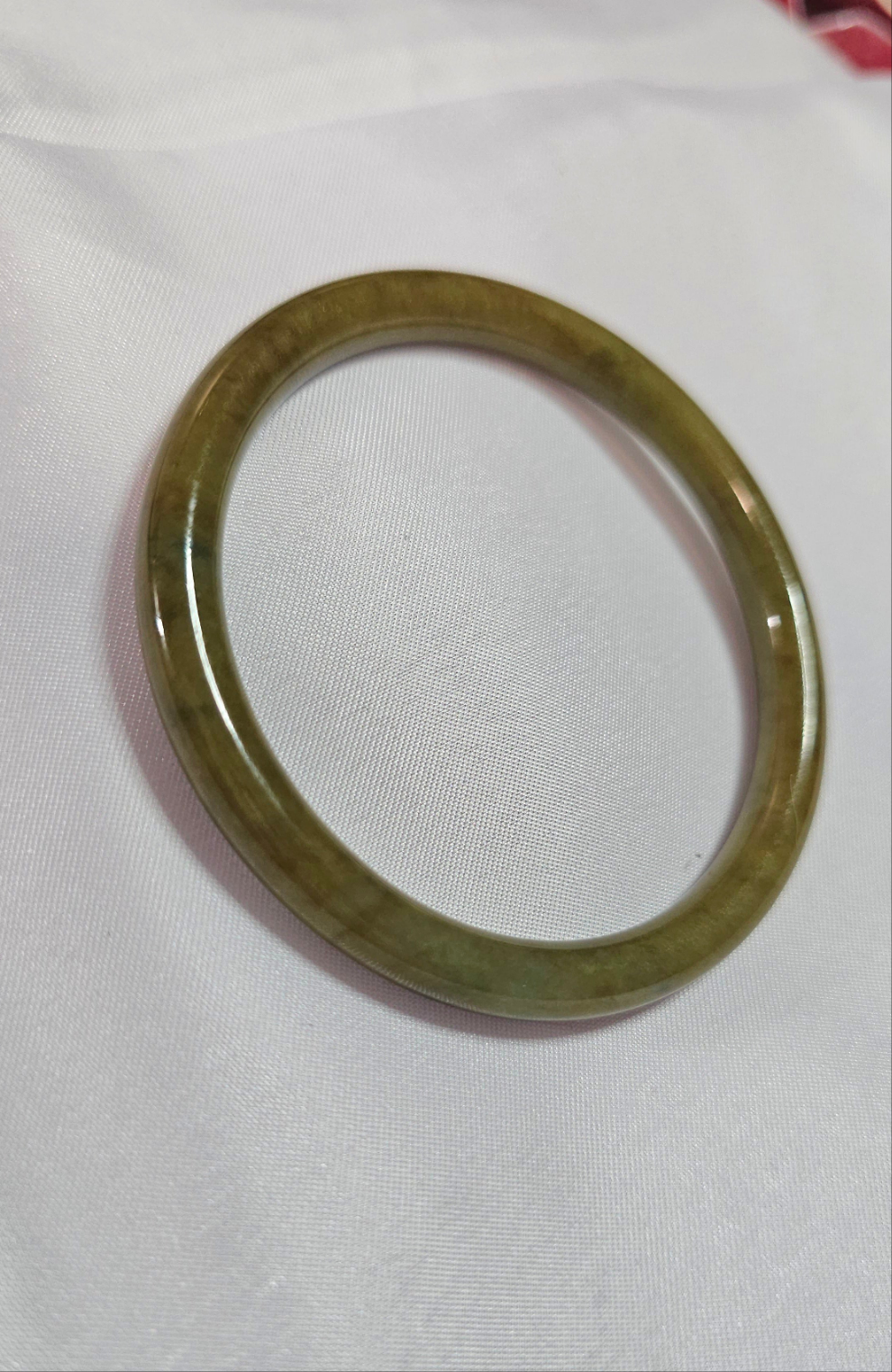 GUARDIAN | JAYDE Natural Grade-A Jadeite Bangle in Yellow Haze (56.6mm Thin Round)