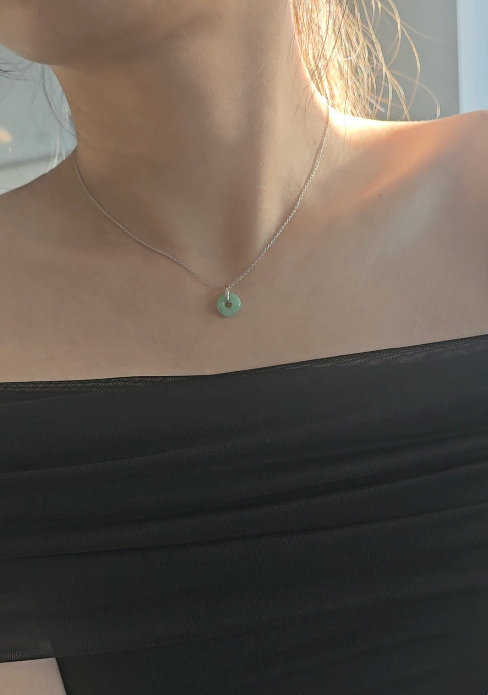 Guardian | Dainty Safekeeping 'Ping An' Jadeite Pendant in Pastel Green (10-11mm)