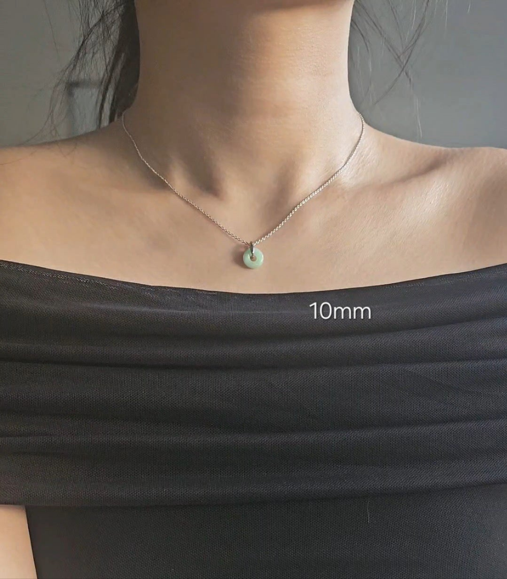 Guardian | Dainty Safekeeping 'Ping An' Jadeite Pendant in Pastel Green (10-11mm)