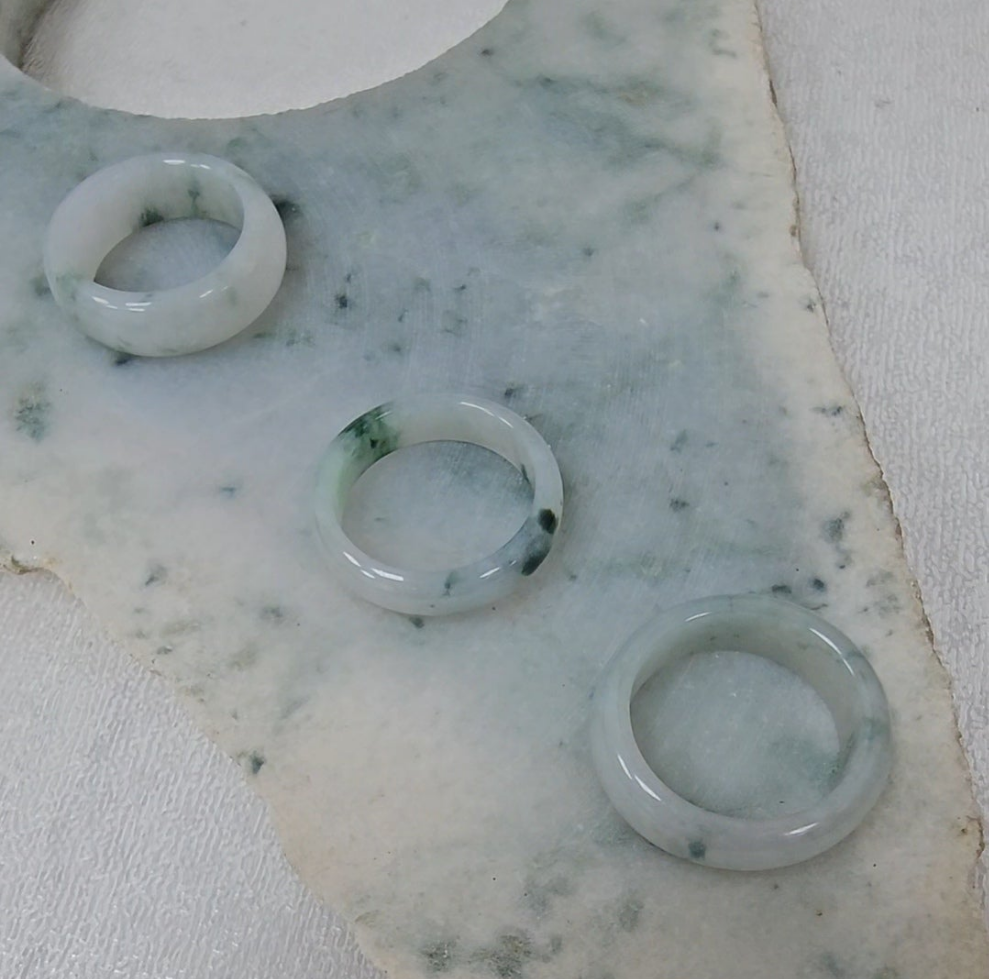 Yuan | Untreated Grade-A Jadeite Ring in Floral Green
