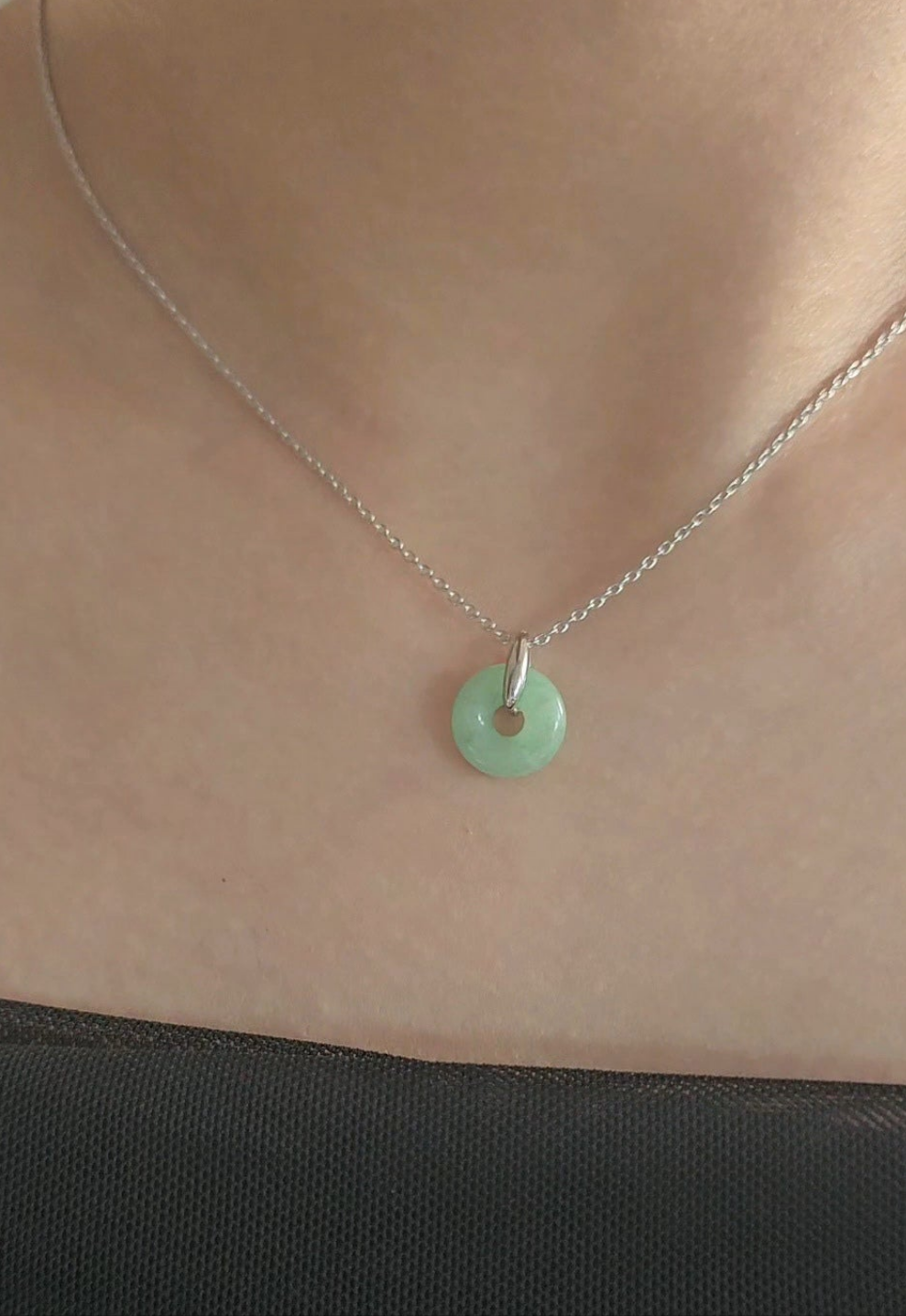 Guardian | Dainty Safekeeping 'Ping An' Jadeite Pendant in Pastel Green (10-11mm)