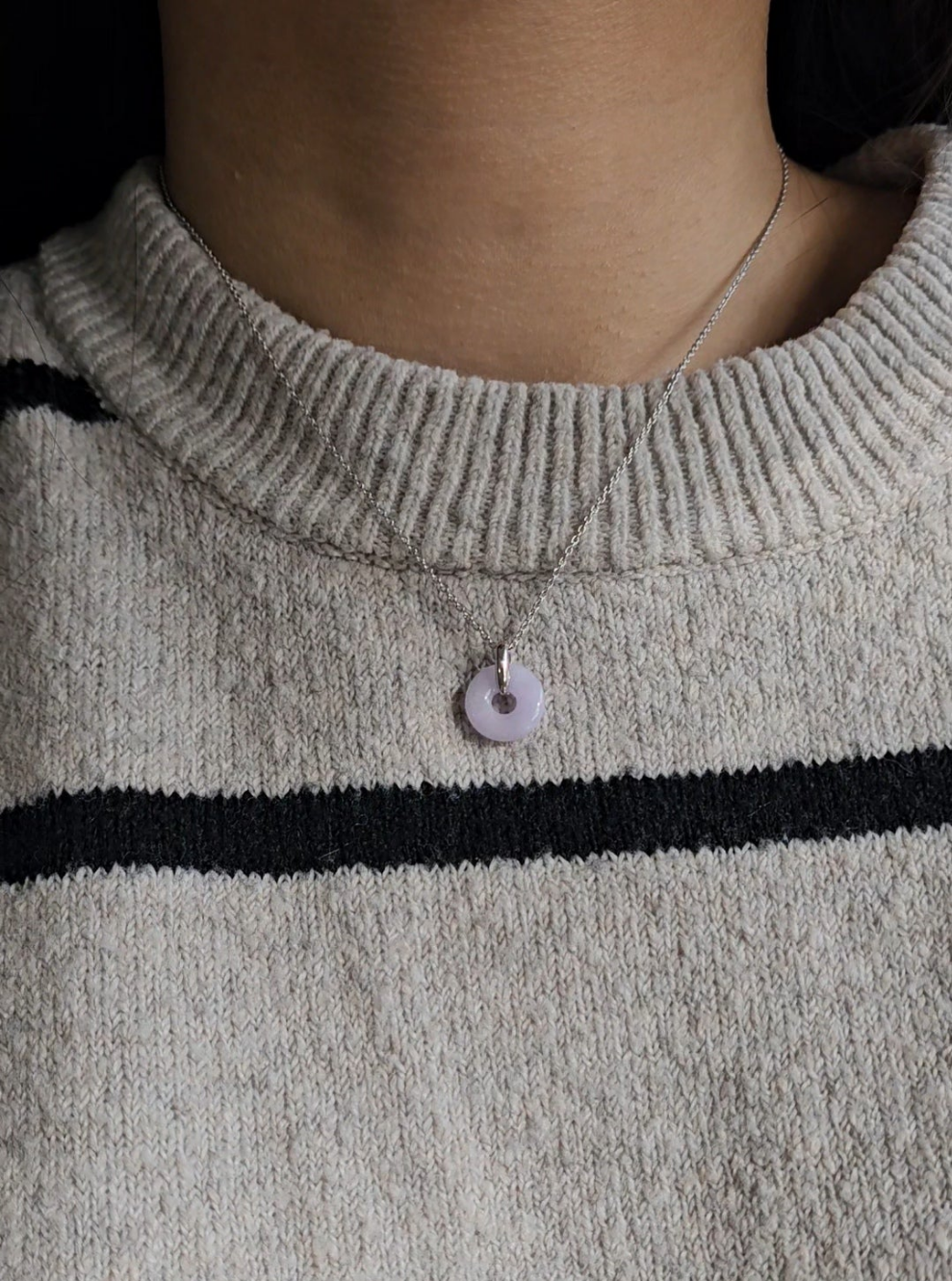 Guardian | Mei Safekeeping 'Ping An' Jadeite Pendant in Lavender Purple (13mm)