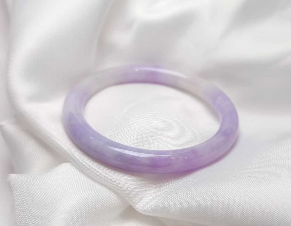 GUARDIAN | JAYDE Natural Grade-A Jadeite Bangle in Dark Lavender Purple (53.5mm Round)