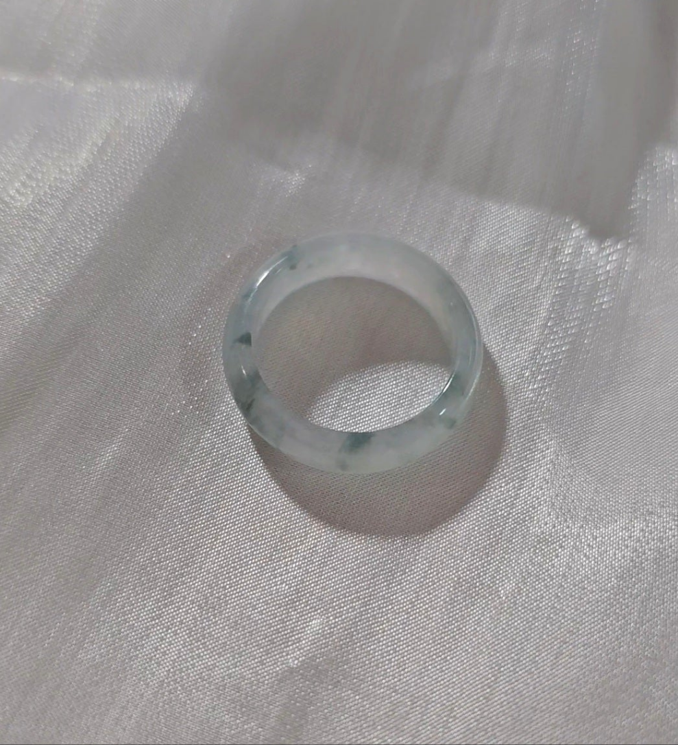 Yuan | Untreated Grade-A Jadeite Ring in Floral Green