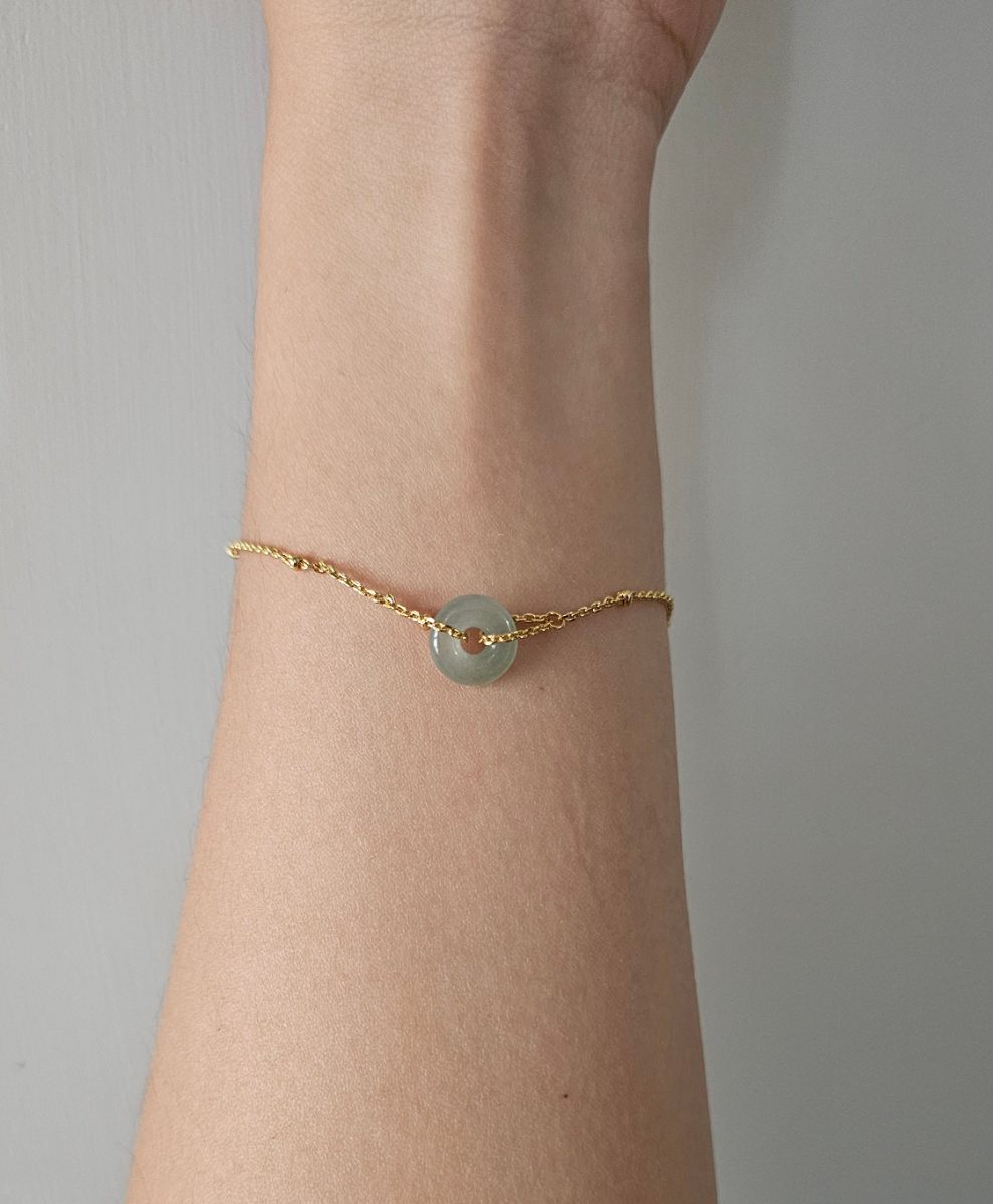 Guardian | Dainty Safekeeping 'Ping An' Jadeite Bracelet in Pastel/Aqua Green