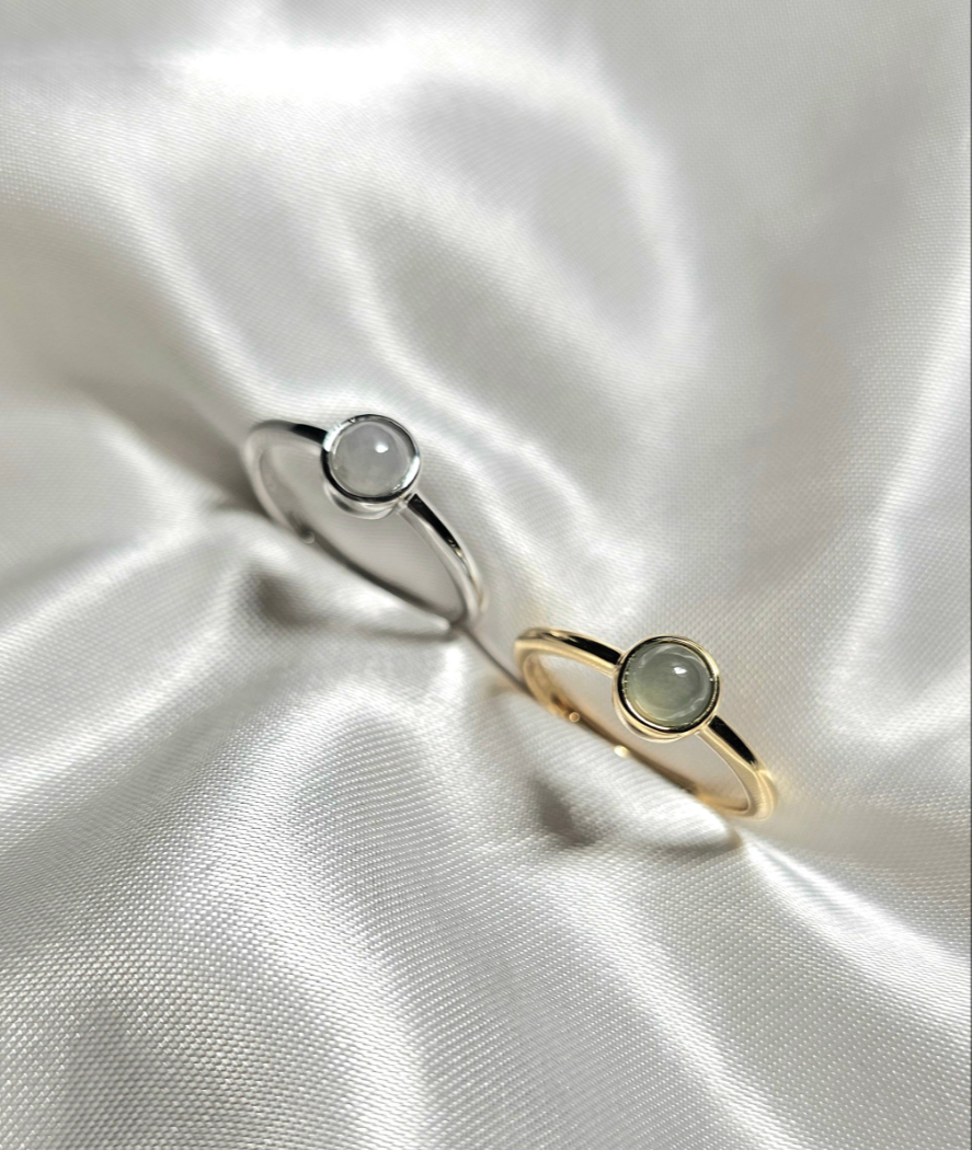 Galaxy | Moon Jadeite Adjustable Ring in Dreamy White