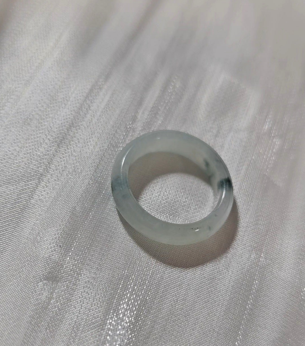 Yuan | Untreated Grade-A Jadeite Ring in Floral Green