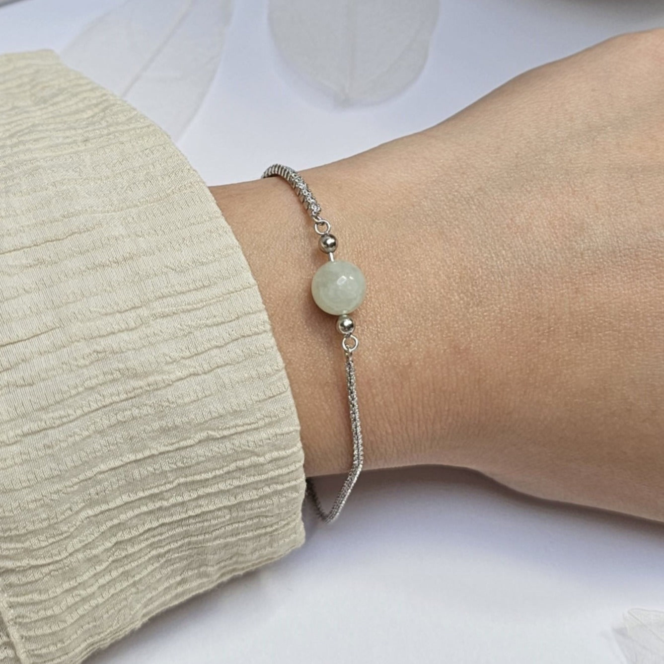 Yuan | Classic Jade Bracelet in Misty Sage Green