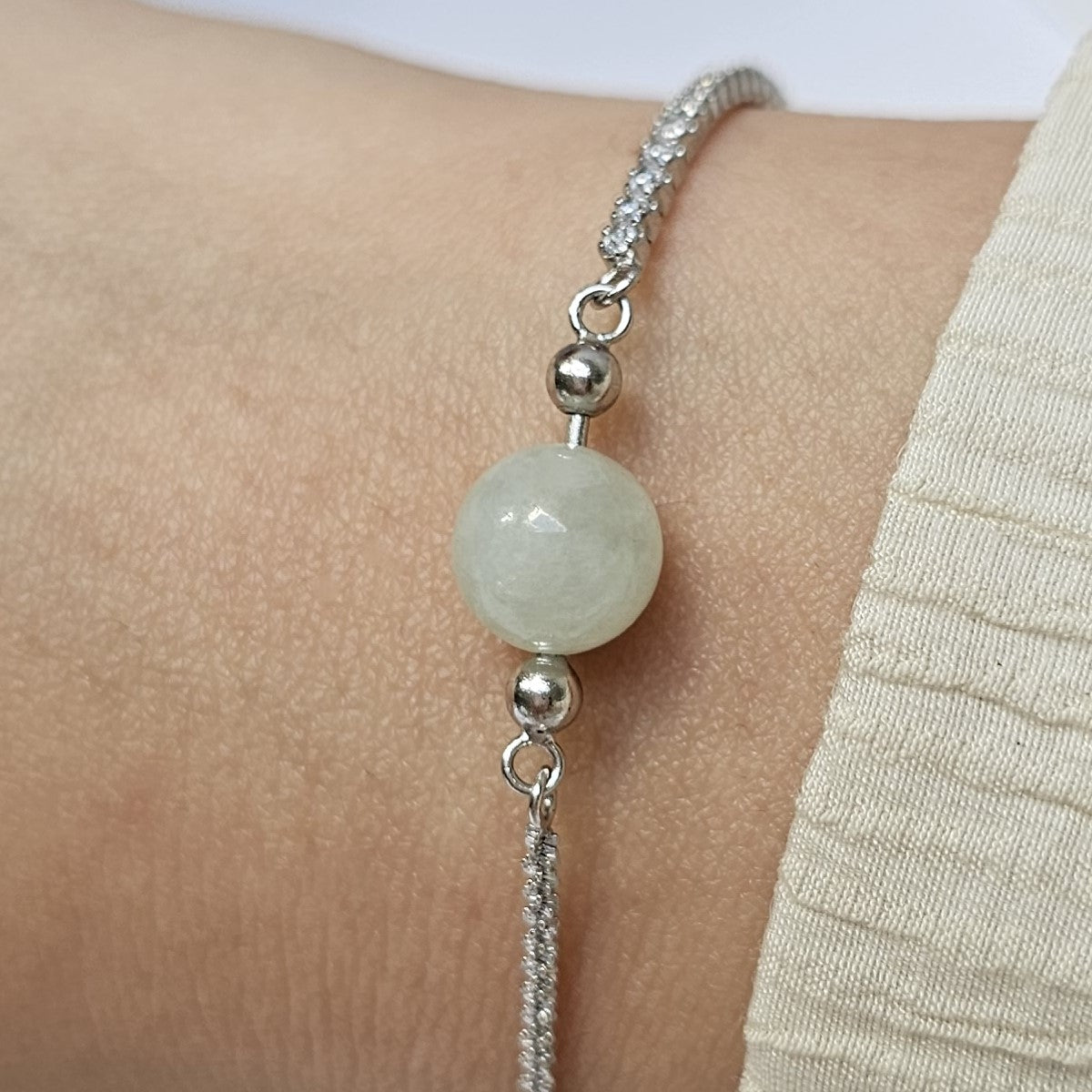 Yuan | Classic Jade Bracelet in Misty Sage Green