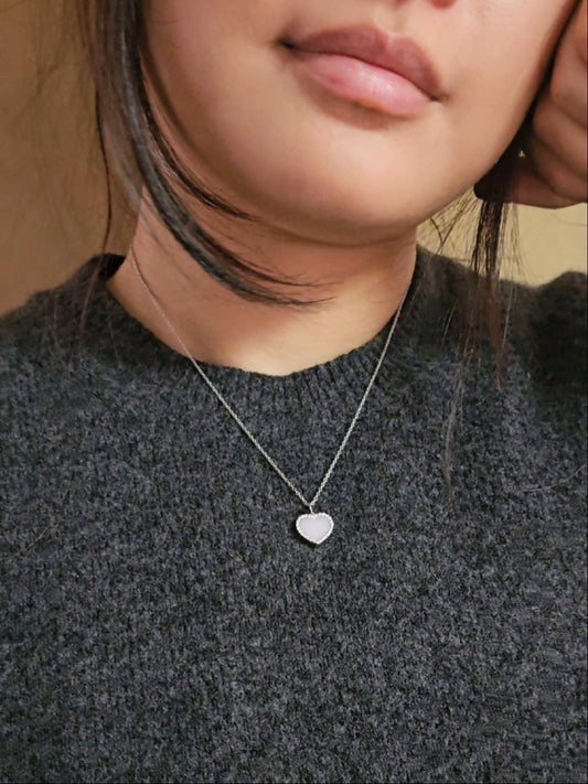 Guardian | Love Heart Jadeite Necklace in Light Lavender Purple