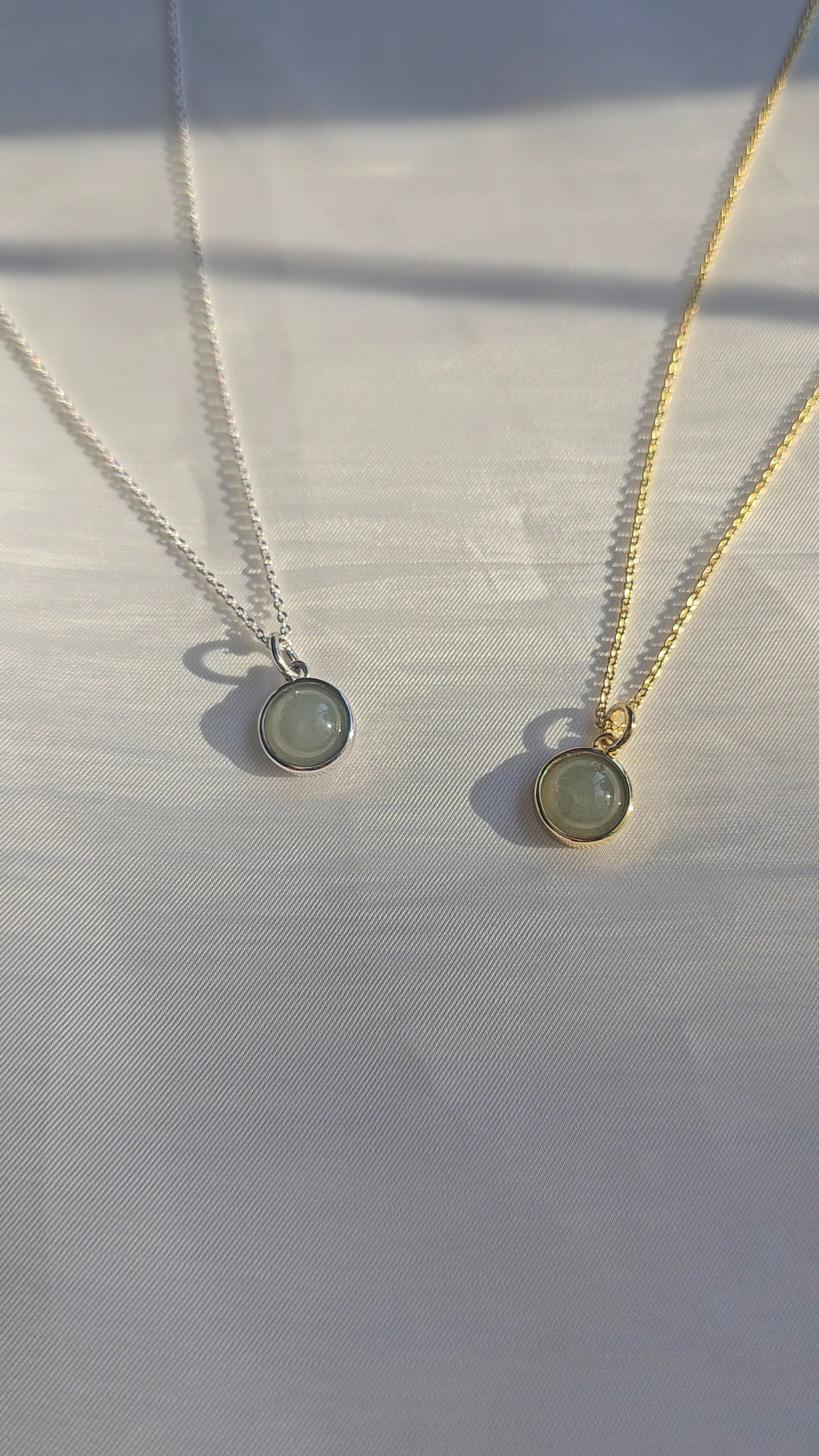 Galaxy | Moon Jadeite Pendant in Aqua Green (Rhodium-plated Sterling Silver)