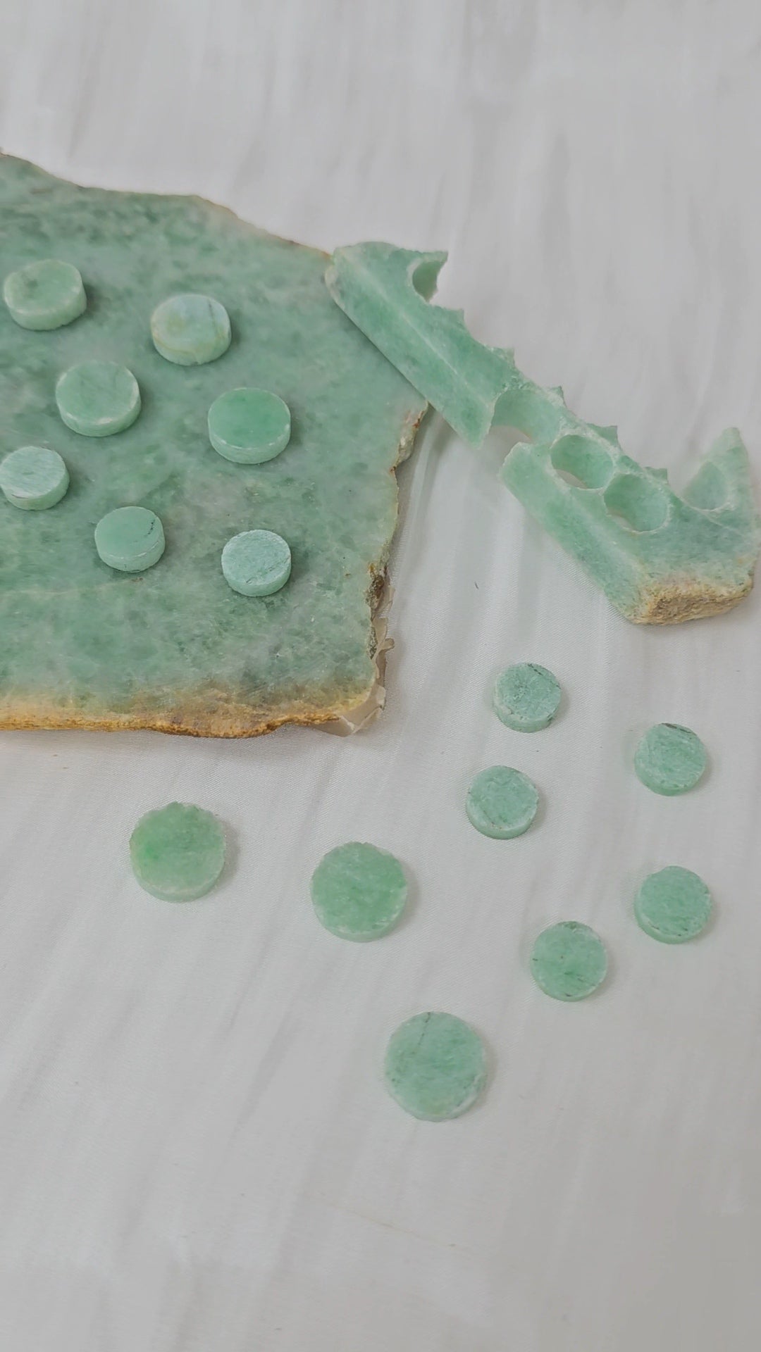 Guardian | Vintage Safekeeping 'Ping An' Jadeite Pendant in Pastel Green (13mm, Rhodium-Plated Sterling Silver)