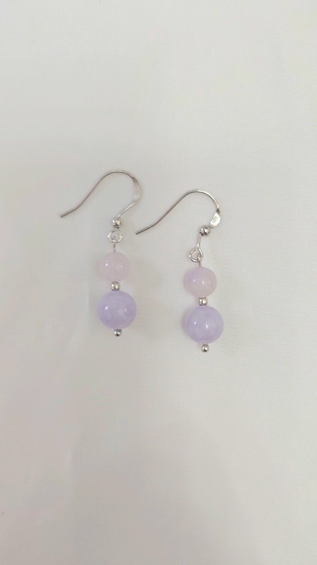 Yuan | 'Mei' Jadeite Drop Earrings in Dreamy Purple