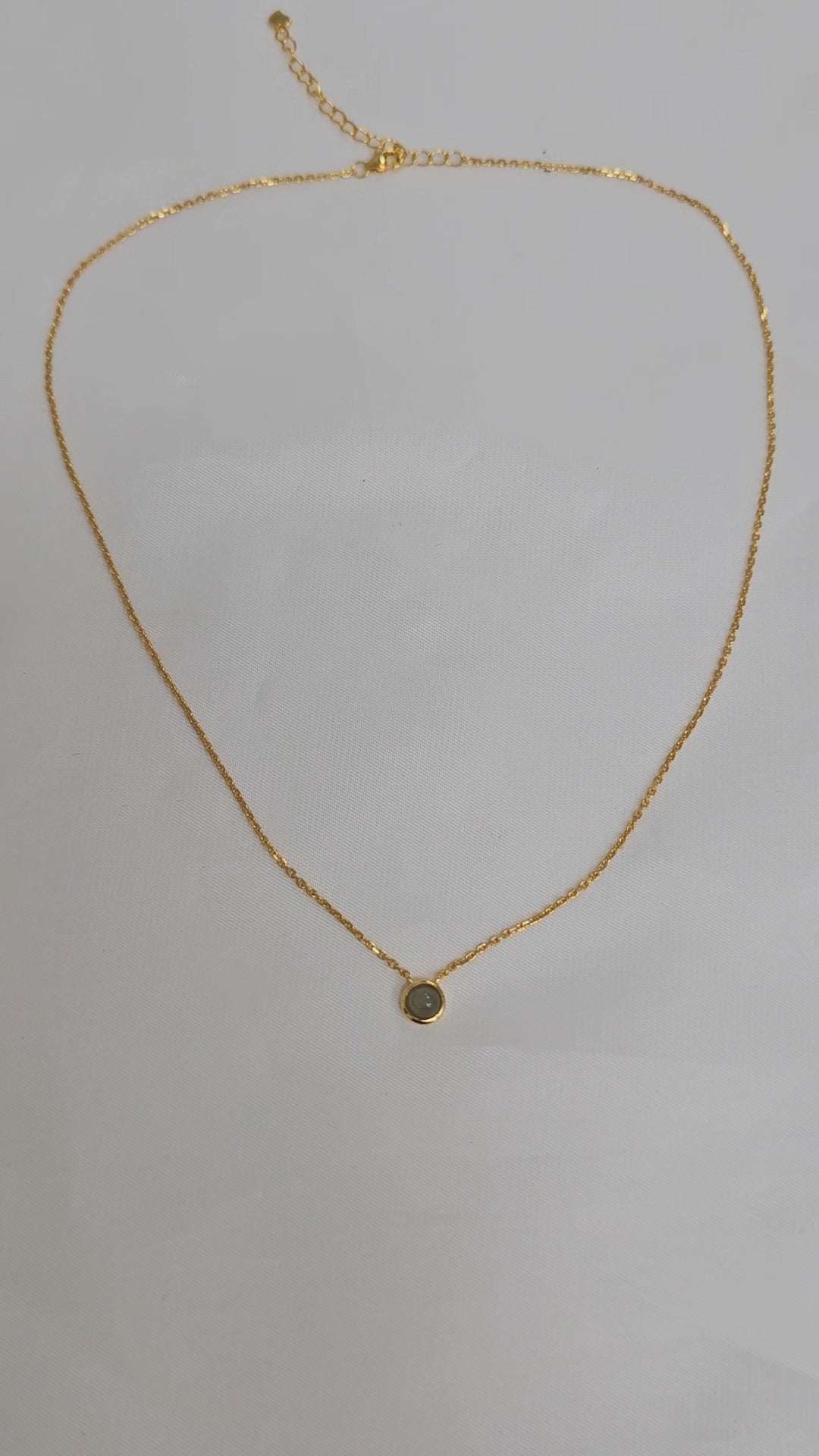Galaxy | Dainty Moon Jadeite Pendant in Aqua Green (18K Gold Vermeil)