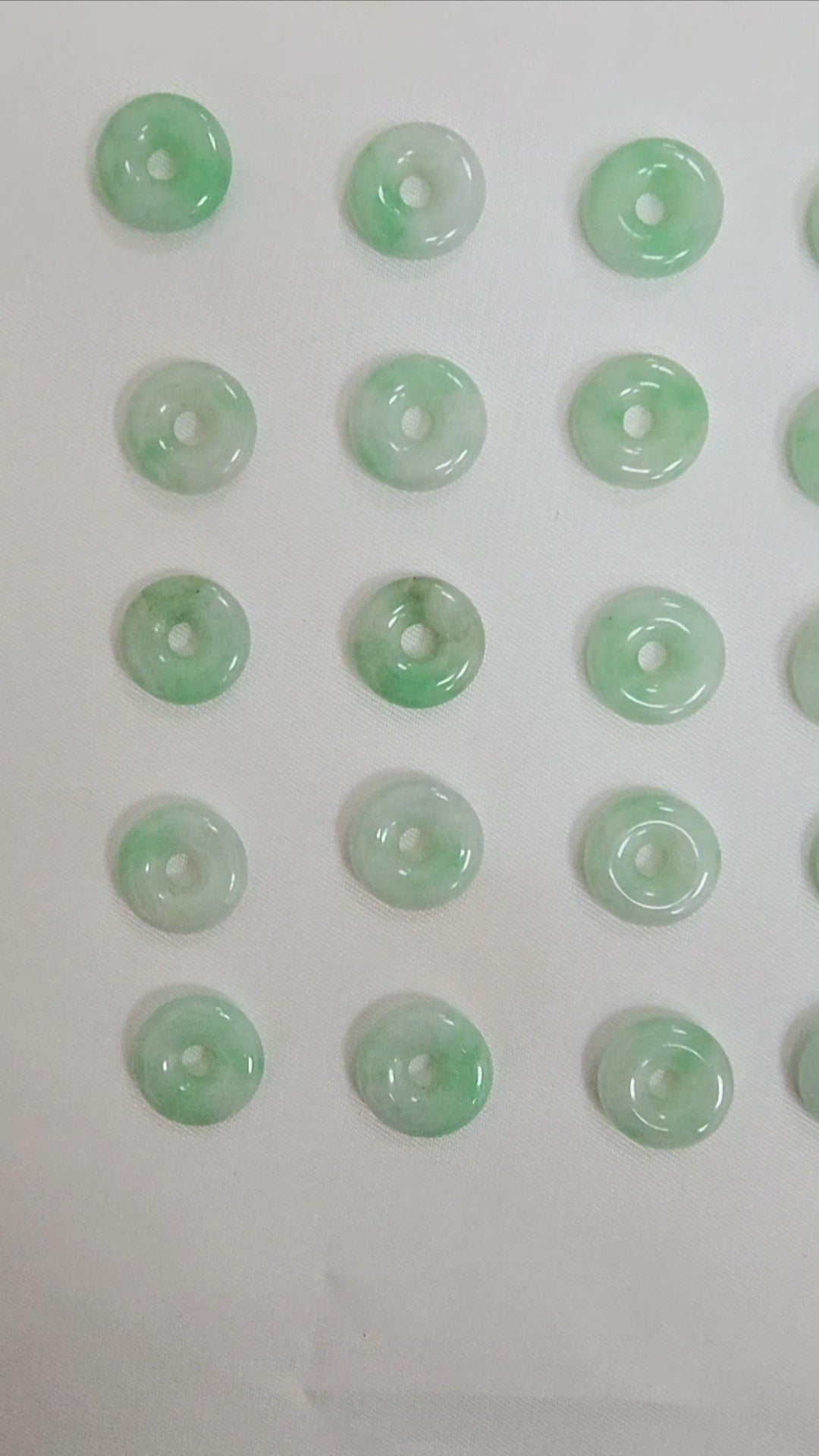 Guardian | Vintage Safekeeping 'Ping An' Jadeite Pendant in Pastel Green (13mm, Rhodium-Plated Sterling Silver)