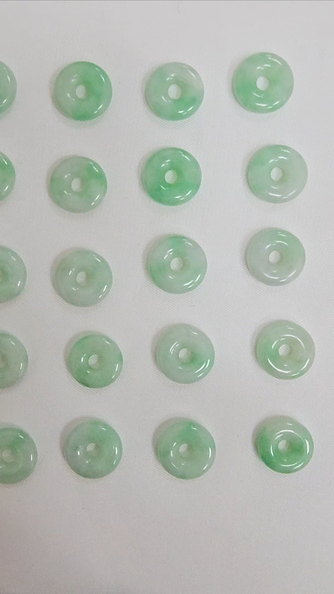 Guardian | Vintage Safekeeping 'Ping An' Jadeite Pendant in Pastel Green (13mm, Rhodium-Plated Sterling Silver)