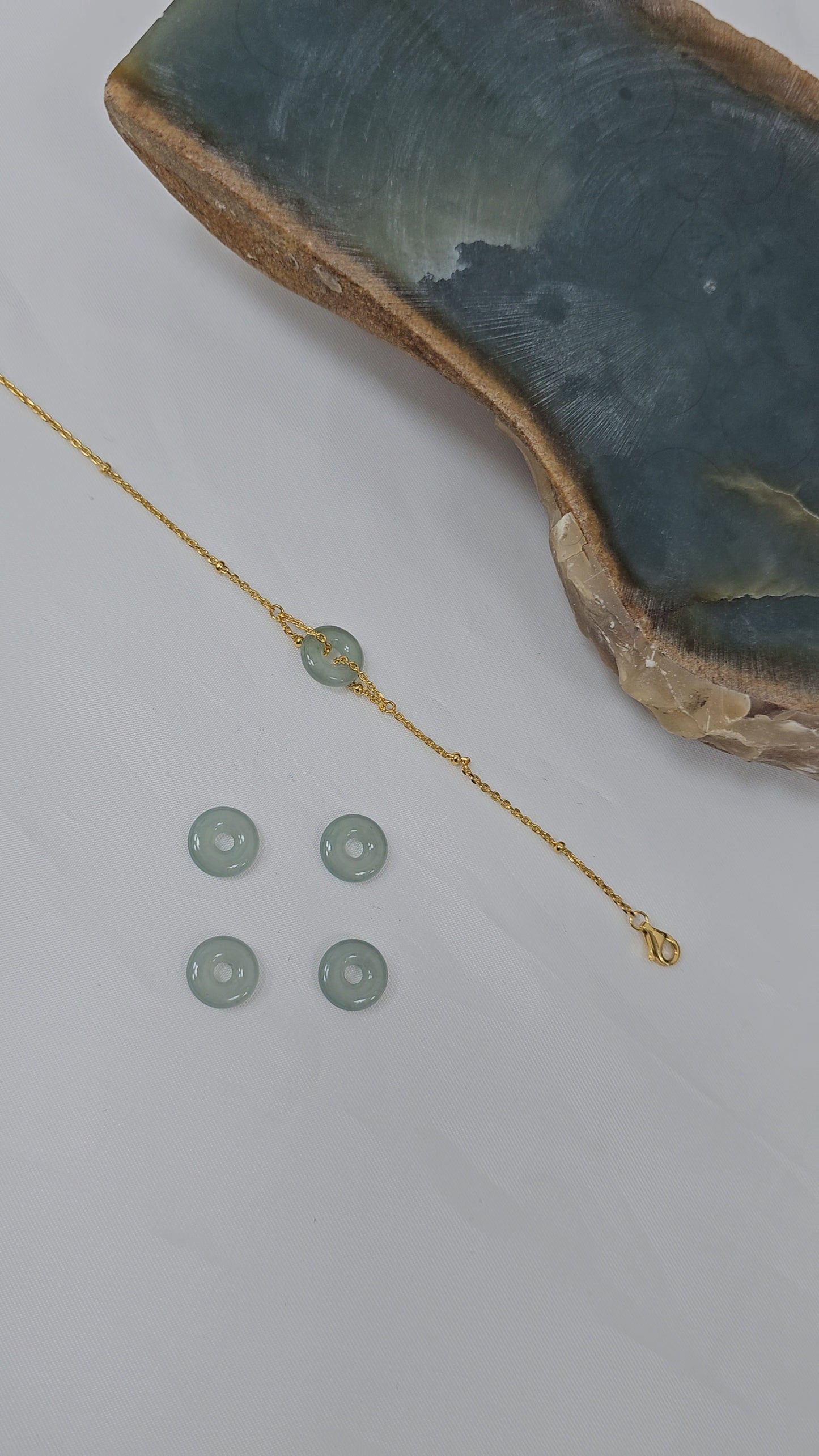 Guardian | Dainty Safekeeping 'Ping An' Jadeite Bracelet in Pastel/Aqua Green