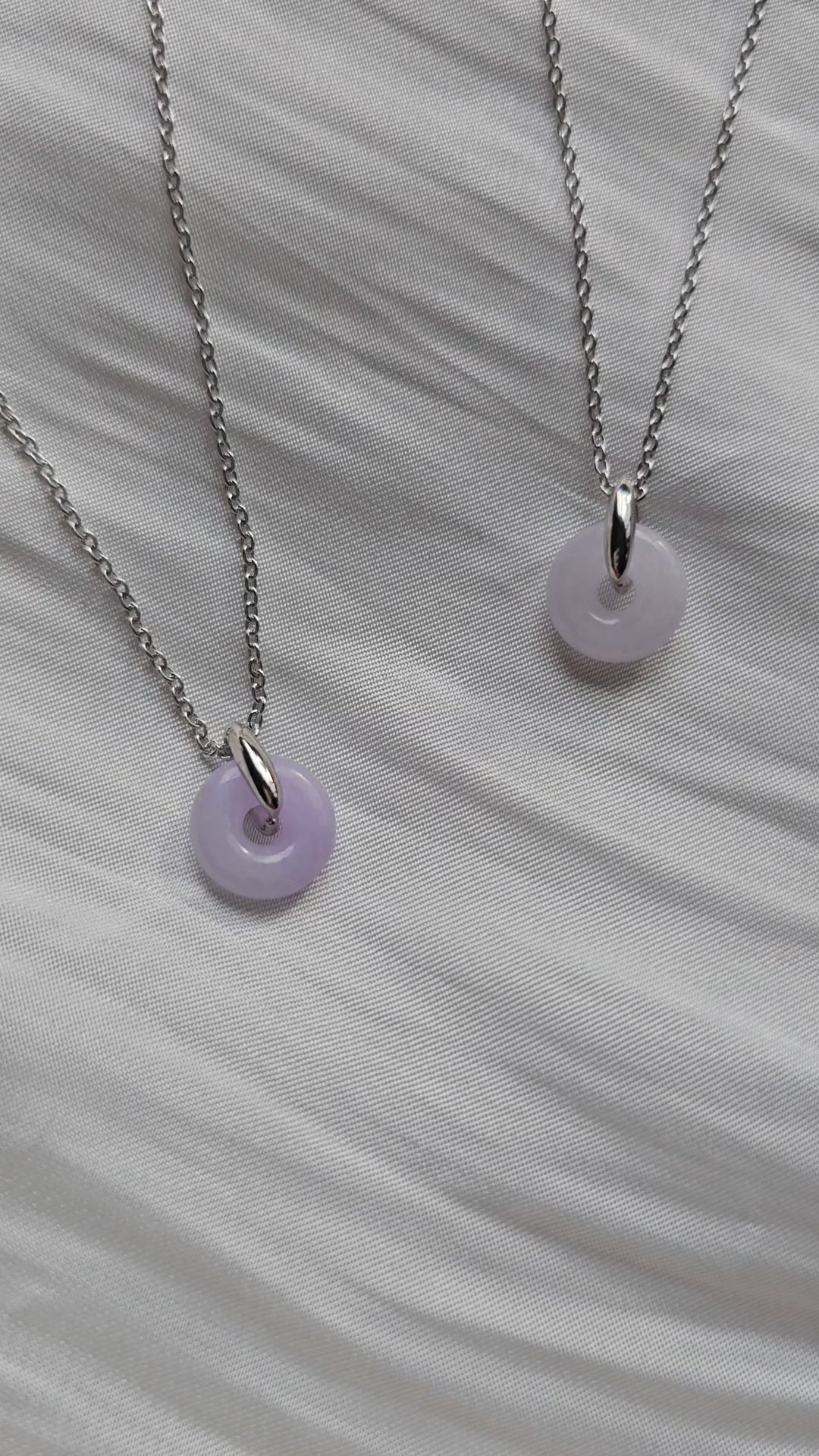 Guardian | Dainty Safekeeping 'Ping An' Jadeite Pendant in Light Lavender Purple (10mm)