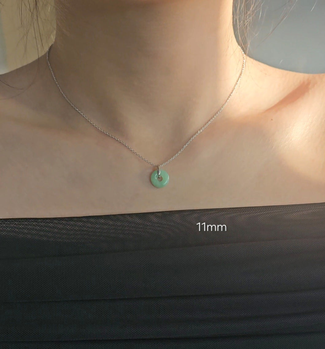 Guardian | Dainty Safekeeping 'Ping An' Jadeite Pendant in Pastel Green (10-11mm)