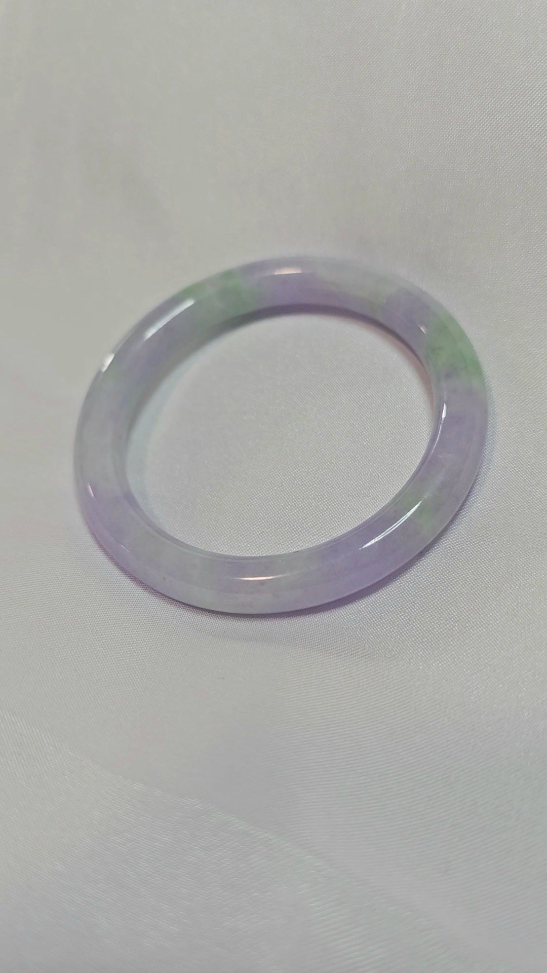 GUARDIAN | JAYDE Natural Grade-A Jadeite Bangle in Lavender Purple and Pastel Green (53.4mm Round)