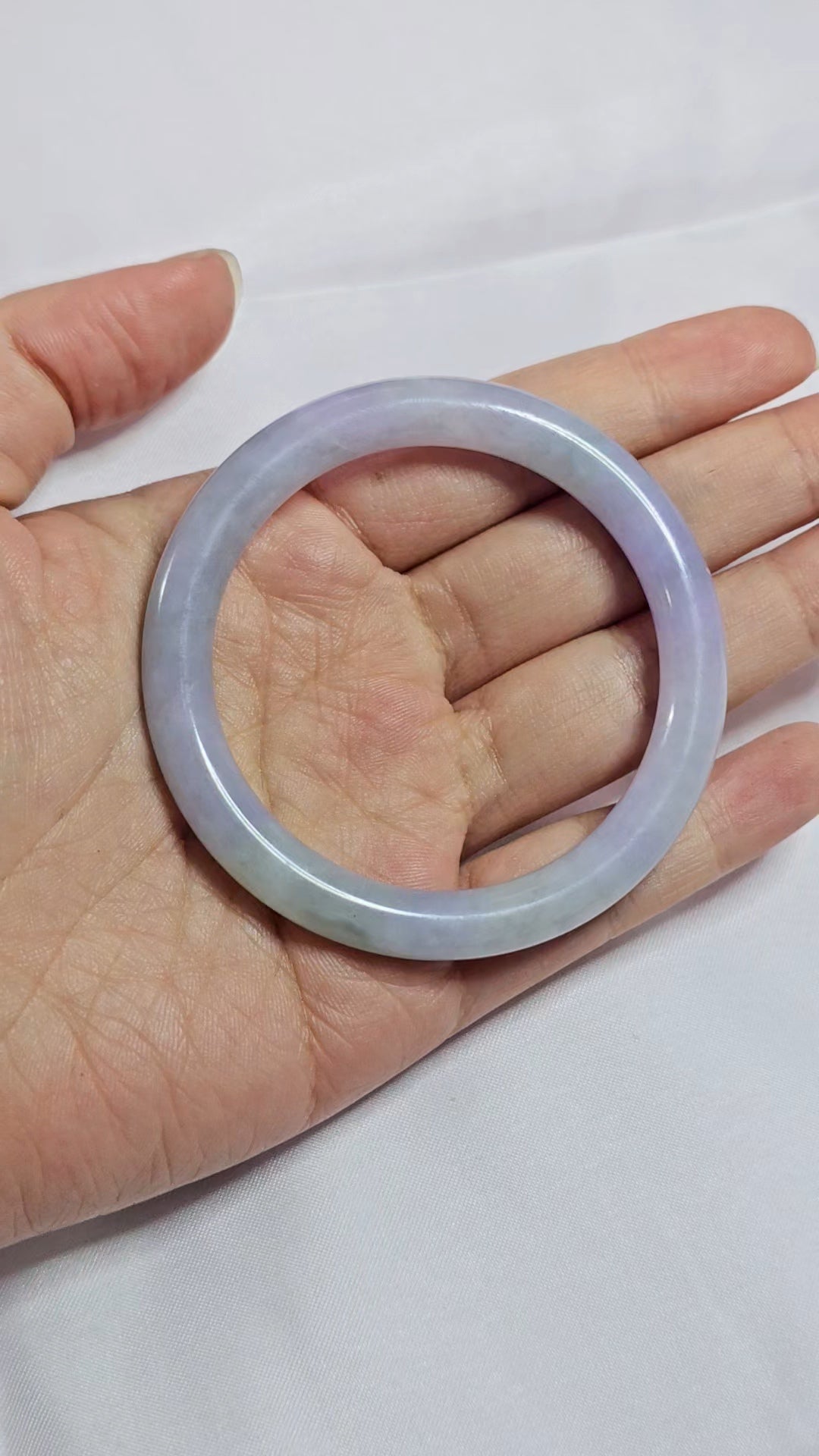 GUARDIAN | JAYDE Natural Grade-A Jadeite Bangle in Pastel Lavender Purple and Pastel Green (51.8mm Round)