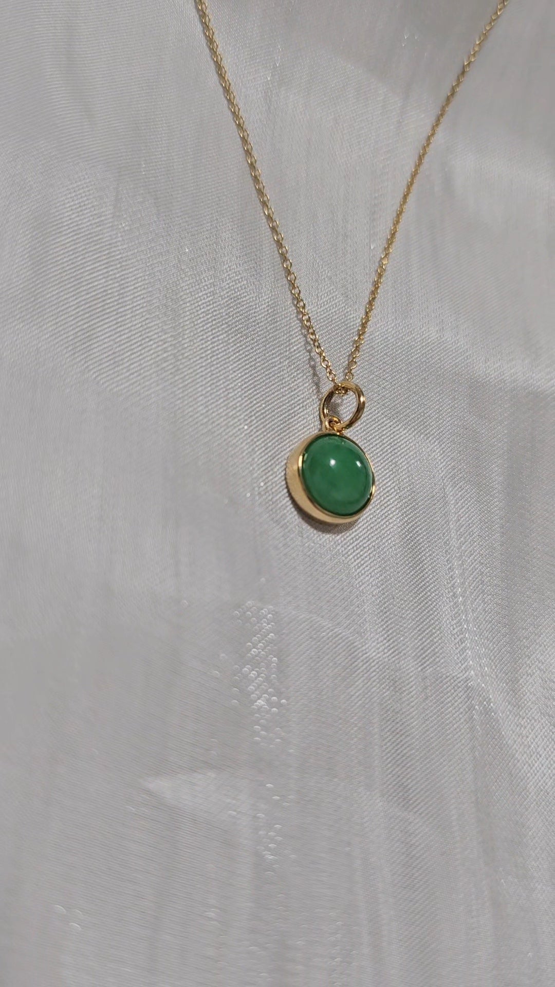 Galaxy | Moon Jadeite Pendant in Apple Green (18K Solid Gold)