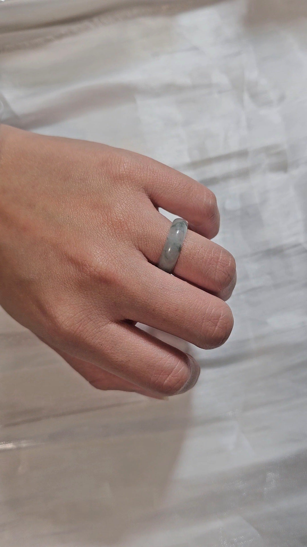 Yuan | Untreated Grade-A Jadeite Ring in Floral Green
