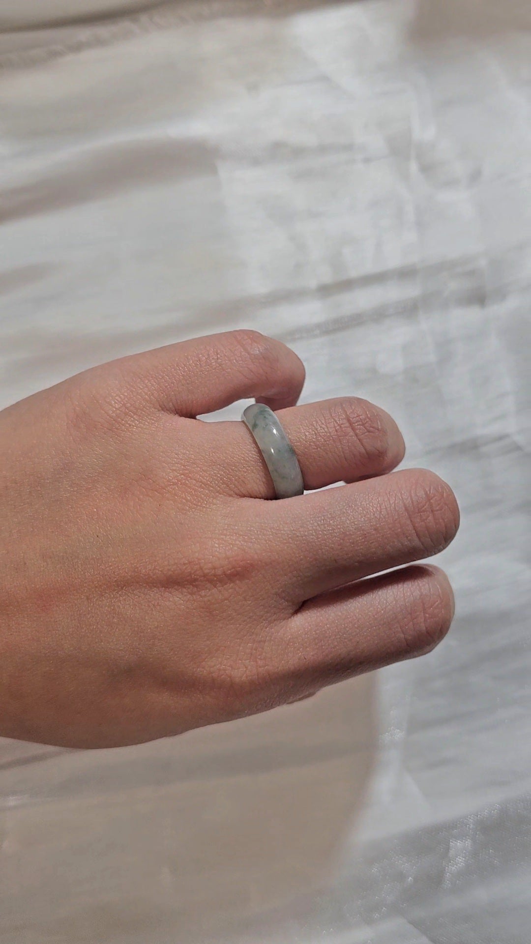 Yuan | Untreated Grade-A Jadeite Ring in Floral Green