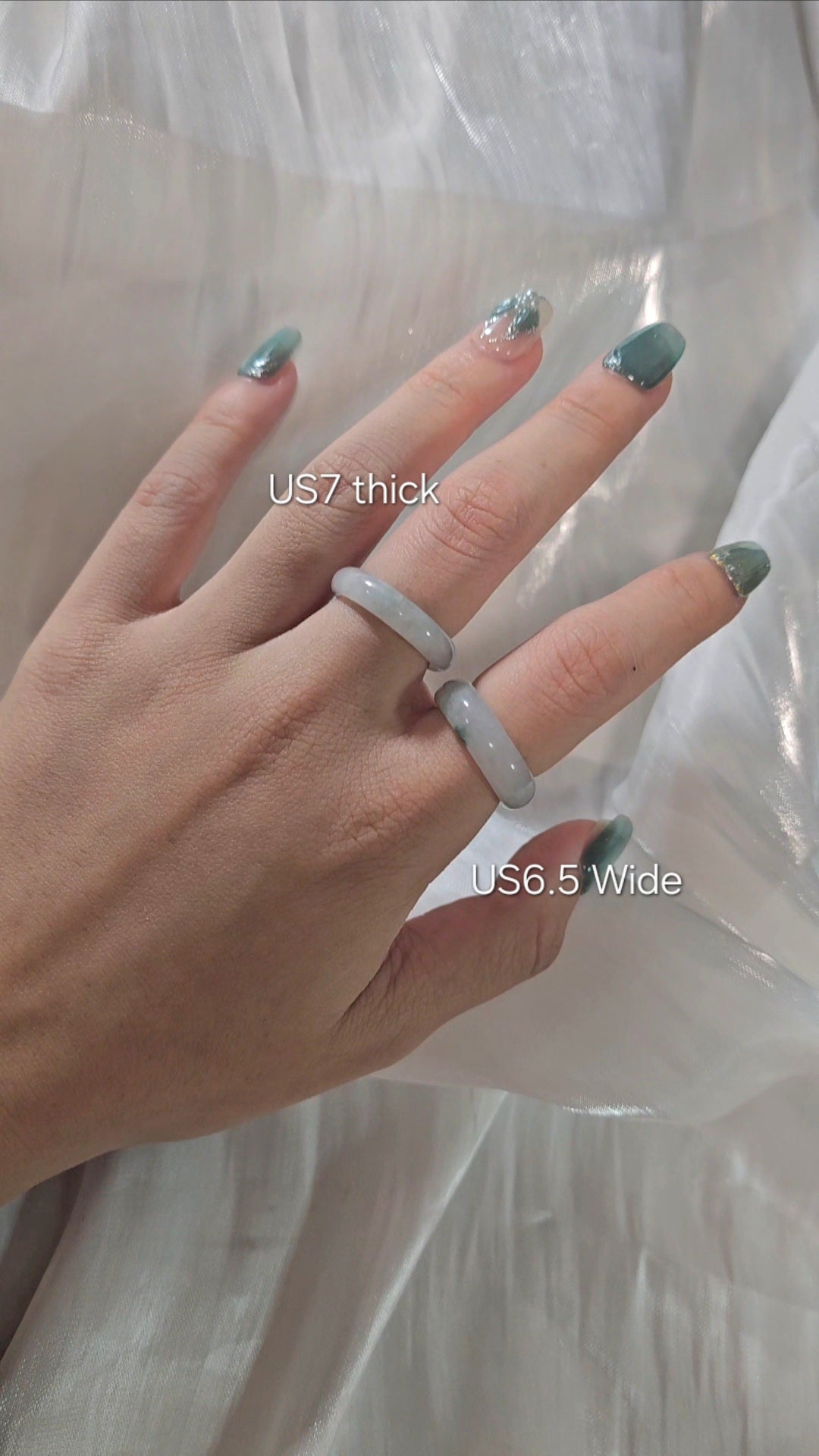 Yuan | Untreated Grade-A Jadeite Ring in Floral Green