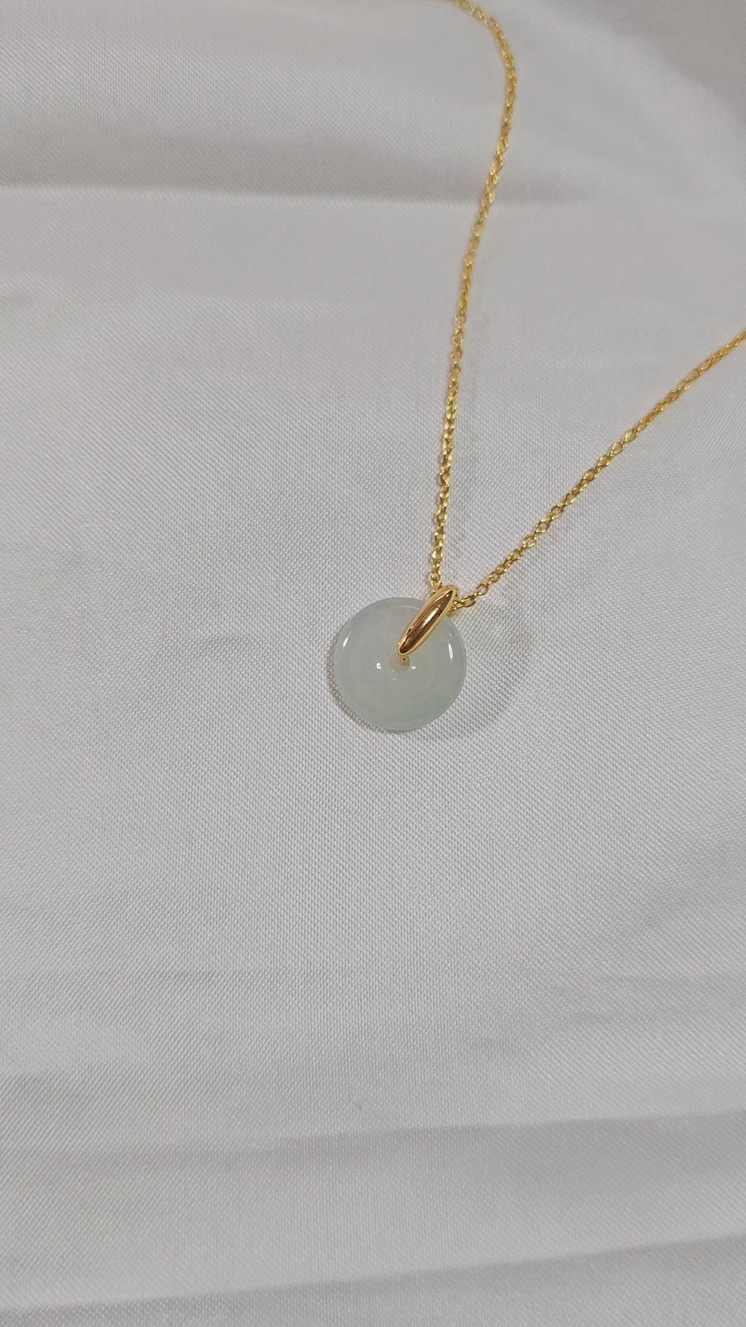 Guardian | Dreamy Safekeeping 'Ping An' Jadeite Pendant in Icy Mist (13mm)