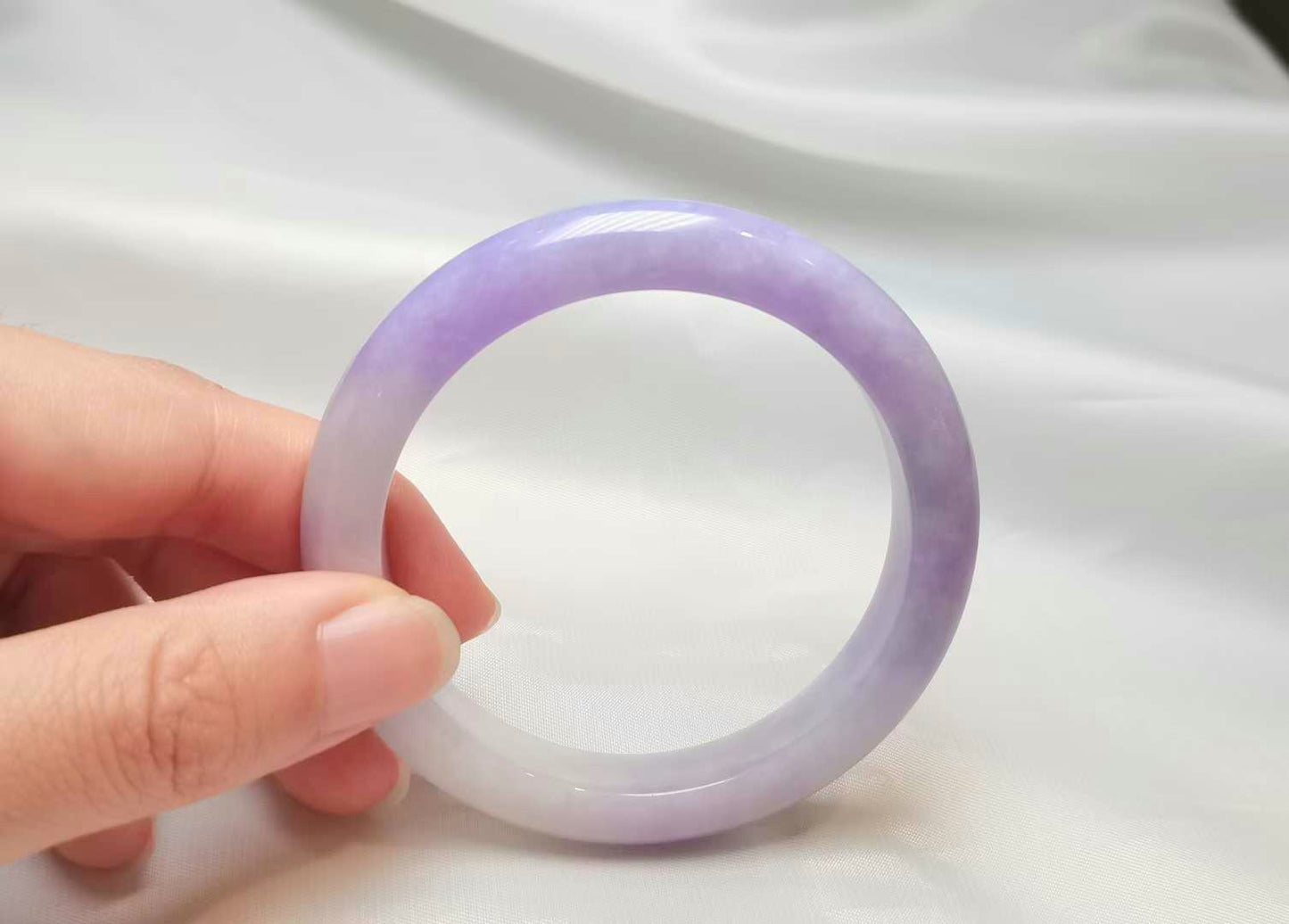 GUARDIAN | JAYDE Natural Grade-A Jadeite Bangle in Dark Lavender Purple (55mm Half Round)