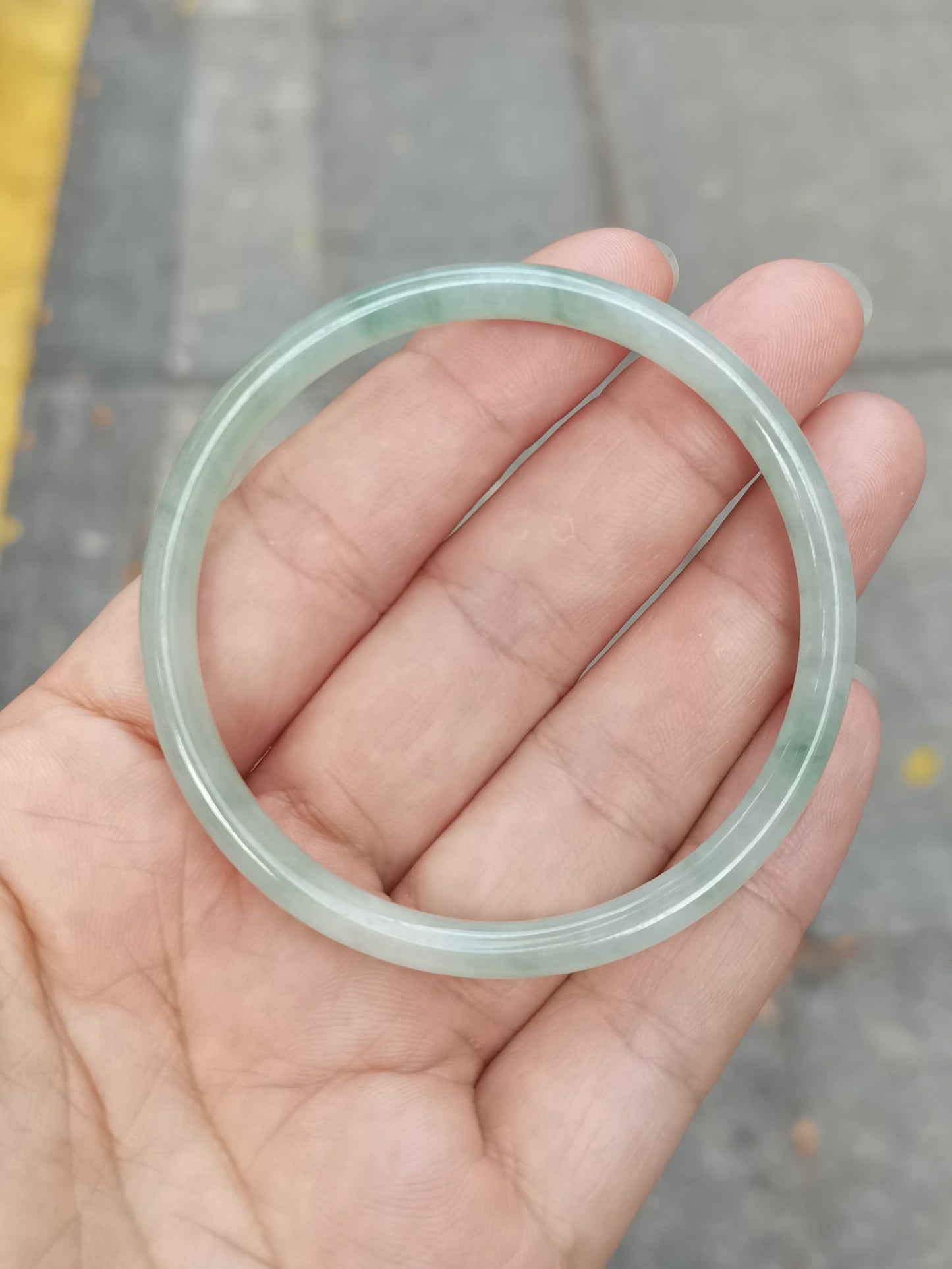 GUARDIAN | JAYDE Natural Grade-A Jadeite Bangle in Light Aqua Green (52.6mm Thin Round)