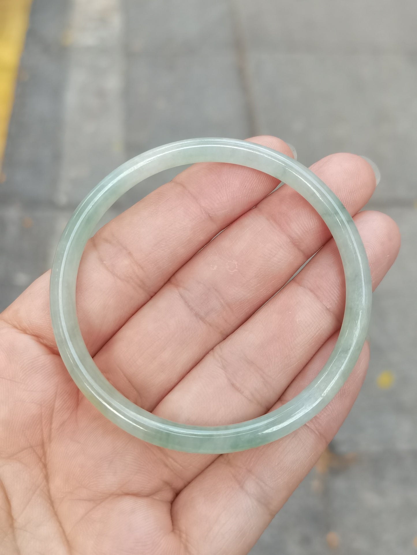GUARDIAN | JAYDE Natural Grade-A Jadeite Bangle in Light Aqua Green (52.6mm Thin Round)