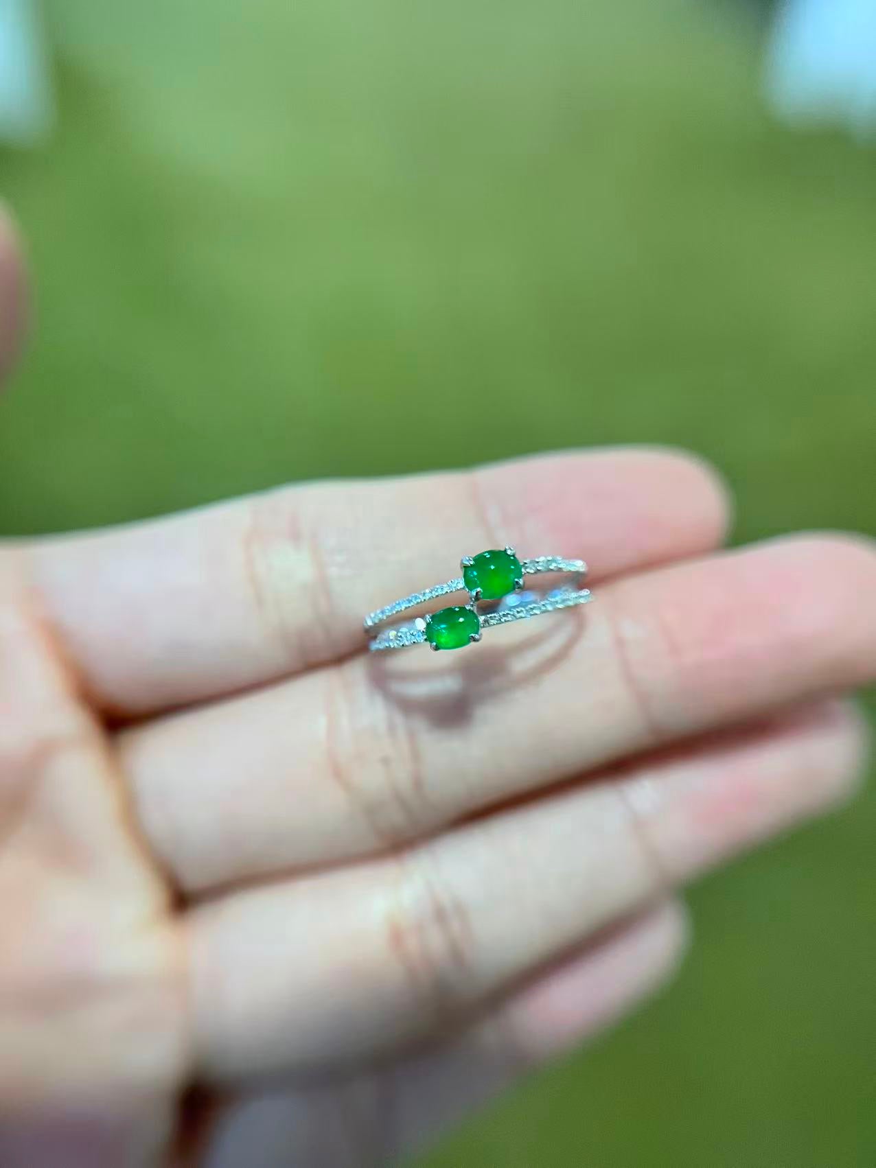 Galaxy | Moon Jadeite Ring in Deep Green