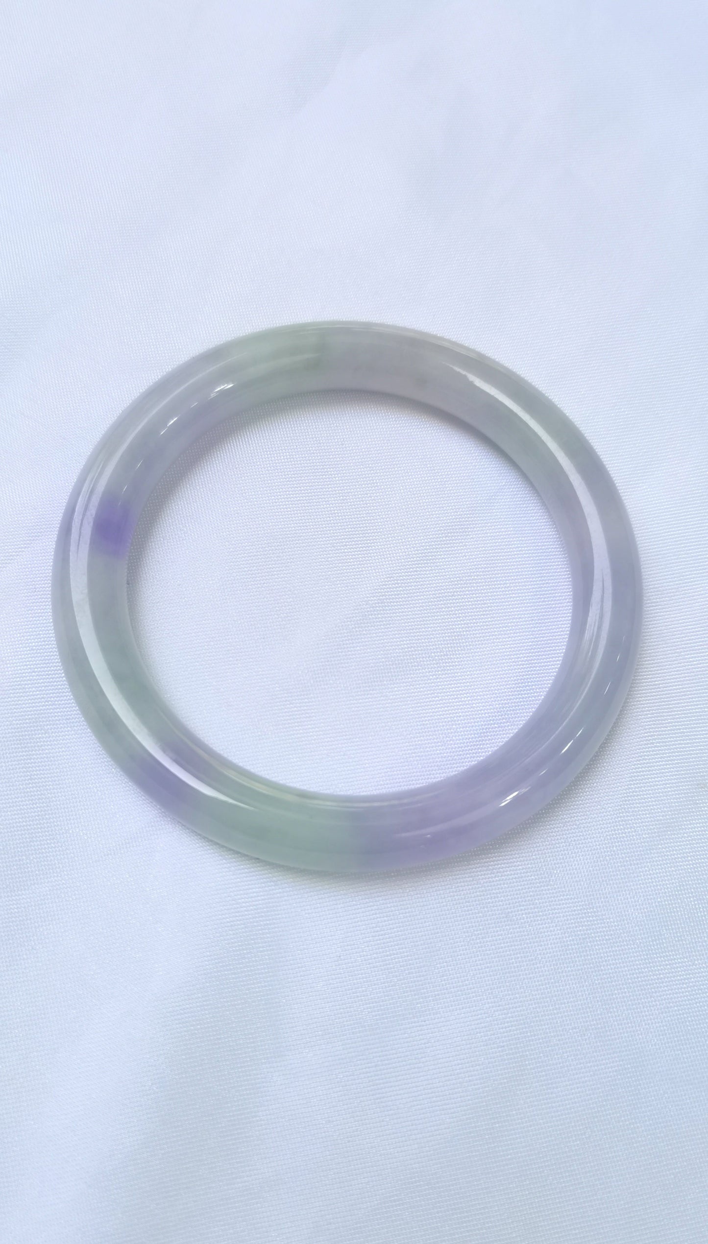 GUARDIAN | JAYDE Natural Grade-A Jadeite Bangle in Dreamy Lavender Purple and Pastel Green (55mm Round)