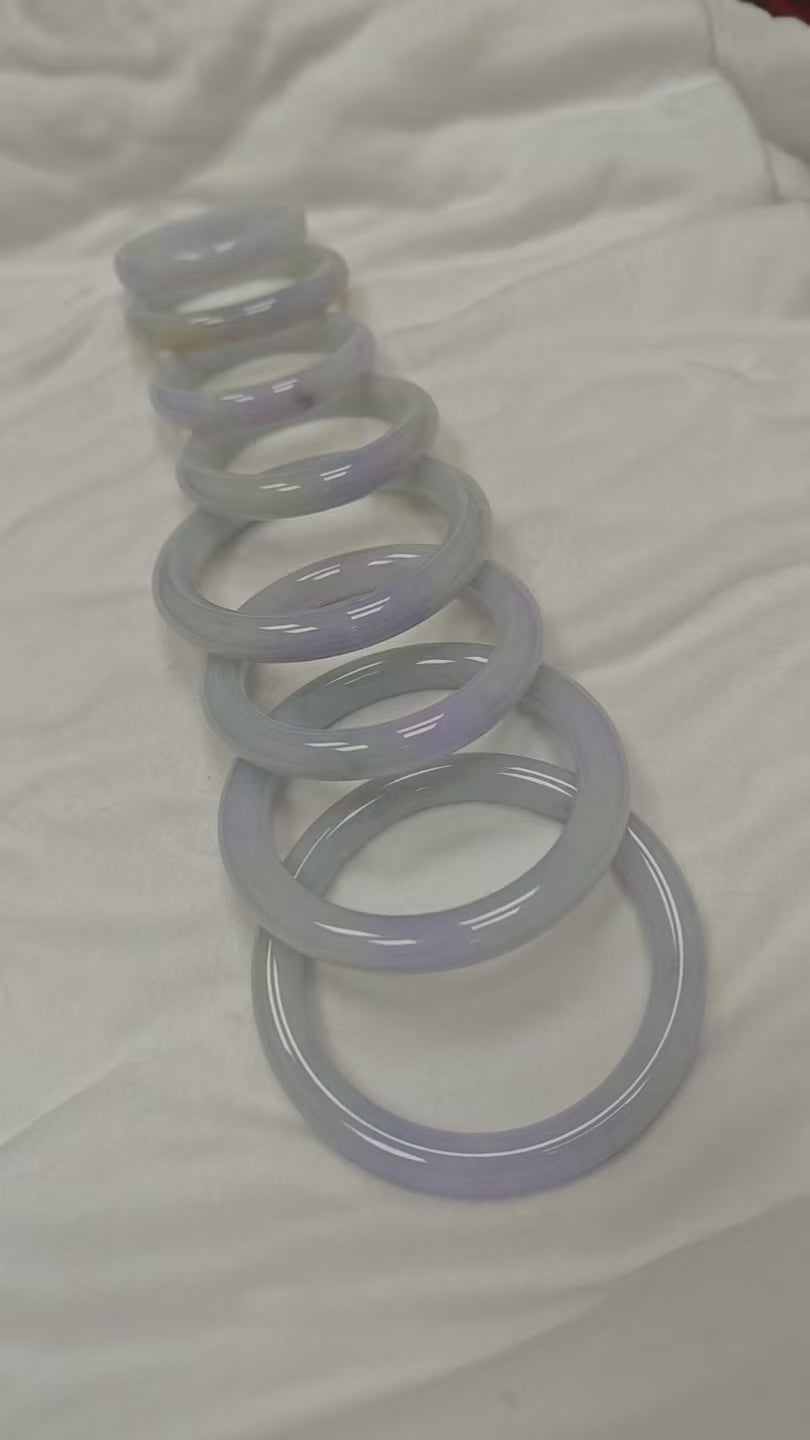 GUARDIAN | JAYDE Untreated Grade-A Jadeite Bangle in Dreamy Lavender Purple and Pastel Green (64.5mm Round)
