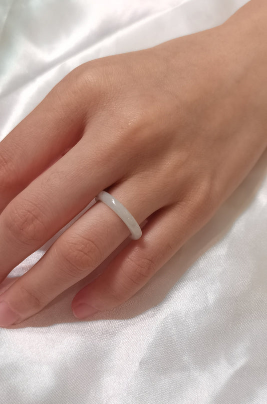 Yuan | Untreated Grade-A Jadeite Ring in Light Pastel Green